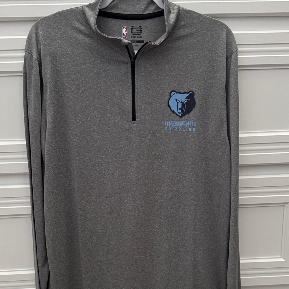 Men’s NBA Ultra Game Memphis Grizzlies Gray Quarter-Zip Pullover